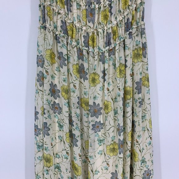 Max Studio Dress Floral Print Smocked Midi Short Sleeve Lined - Picture 11 of 12